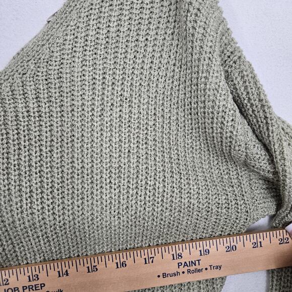 Astr The Label Twist Back Sweater Sz M Sage Green Acrylic Pullover Long Sleeve - Picture 9 of 12